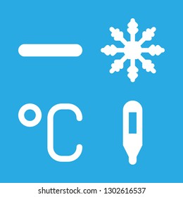 snowflake icons set with minus, celsius degrees sign and snow vector set