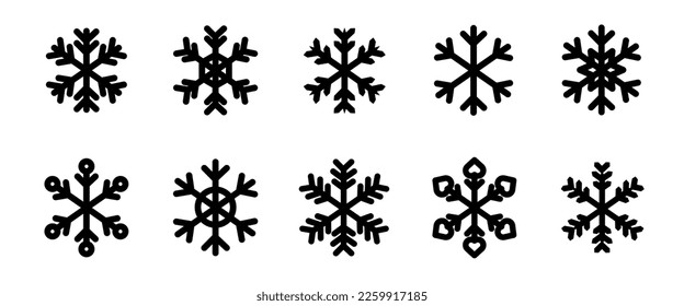 Snowflake icons set. Snowflake symbols. Snow icon. Vector illustrator	
