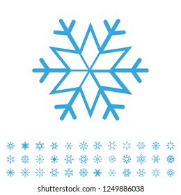 snowflake icons set. Vector illustration