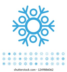 snowflake icons set. Vector illustration