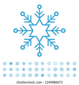 snowflake icons set. Vector illustration