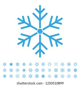 snowflake icons set. Vector illustration