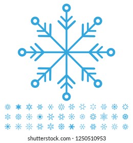snowflake icons set. Vector illustration