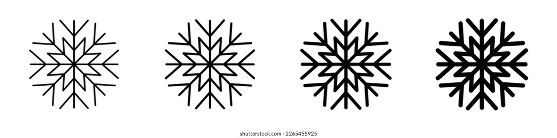 Snowflake icons set. Snowflake icons vector. Snow symbol collection. Snow in winter at christmas symbol, vector illustration