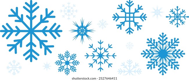 Ícones de floco de neve definidos. Ícone de neve ou floco de neve de inverno vetor