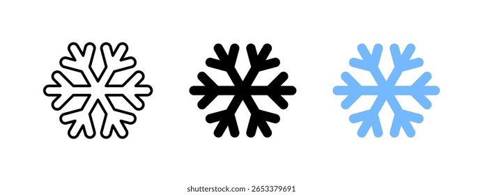 Iconos de copo de nieve. Iconos de copos de nieve en estilo simple