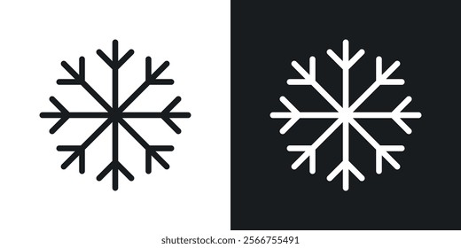 Snowflake icons in Thin line black color. flat simple vector symbols illustration.