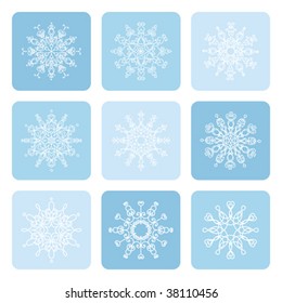 Snowflake icons, vector