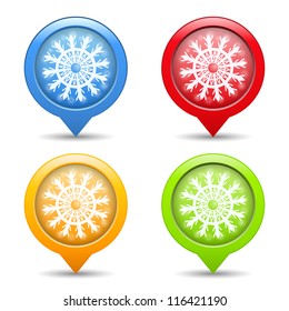 Snowflake icons, vector eps10 illustration