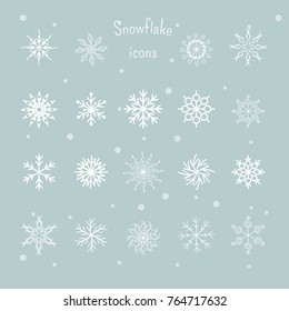 Ilustração de vetor de ícones Snowflake