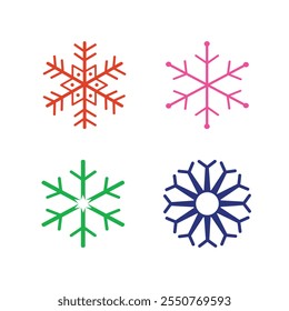 Snowflake icons. Snowflake vector set for christmas design.