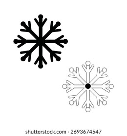 Snowflake Icons – Winter Cold Weather Symbol Design Set