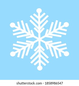 Snowflake illustartion. Flat vector. Winter symbol. 
