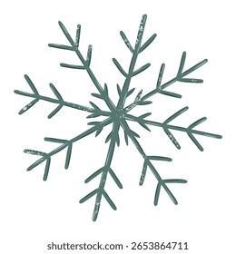 Snowflake illustration. Hand drawn winter element for christmas and seasonal design