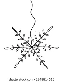 Snowflake illustration image. 
Hand drawn image artwork of a snowflake. 
Simple cute original logo.
Hand drawn vector illustration for posters, cards, t-shirts.