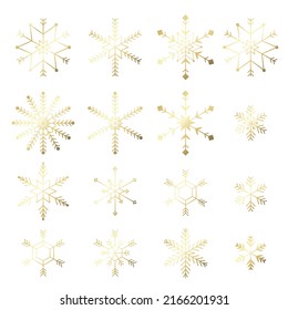 Snowflake illustration set. Vector illustration on white background.
