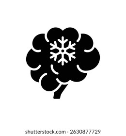 Snowflake Inside Brain Representing Clarity and Mental Freshness