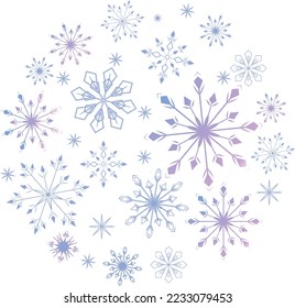 copo de nieve dentro del círculo como bola de nieve o orfanato