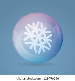 Snowflake Inside Colorful Ball. Christmas Illustration