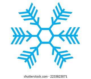 Snowflake in isolate on a white background. New Year's pattern. Vector illustration.