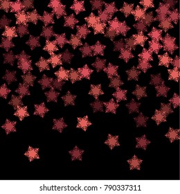 Snowflake isolated consists of isolated elements, with black back. Stylish, consist of beautiful  elements in snowflake isolated. Can be used as print, wallpaper, cards, poster, logo, background 