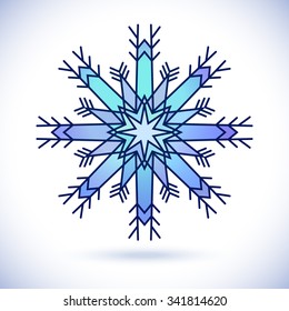 Snowflake, Isolated design element, Vector illustration
