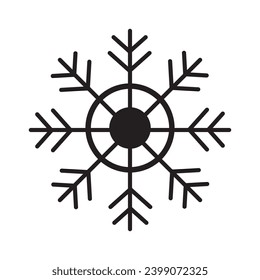 Icono aislado de copo de nieve. Ilustración vectorial.