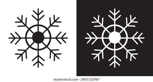 Schneeflocke einzeln auf Ikone. Vektorgrafik.
