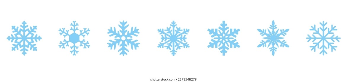 Snowflake isolated icons. Snowflake collection. Silhouette style. Vector Illustration. Vector Graphic. EPS 10