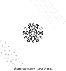 icono de línea aislada de copo de nieve para web y móvil