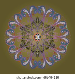Snowflake isolated on beige background. Snowflake Icon. Snowflake Vector illustration. Winter mandala.