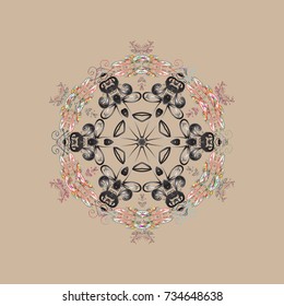 Snowflake isolated on beige, gray and neutral colors. Winter snowflake. Snowflake Icon. Vector illustration.