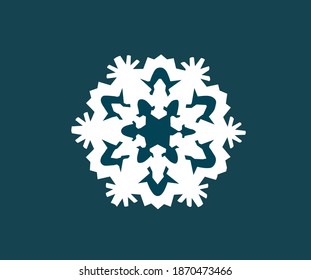 snowflake isolated on a blue background