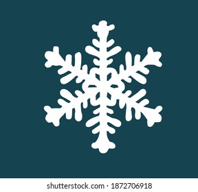 copo de nieve aislado en un fondo azul