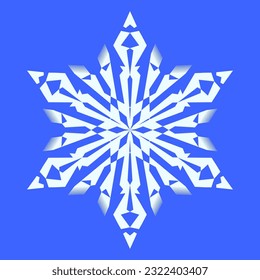 snowflake isolated on a blue background. winter design. Decorative snowflake mandala. For coloring book.