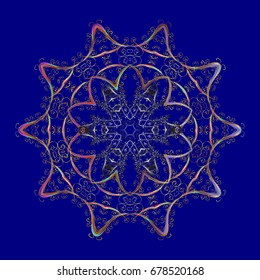 Snowflake isolated on blue background. Snowflake Icon. Snowflake Vector illustration.