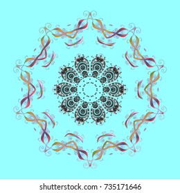 Snowflake isolated on blue, gray and neutral colors. Snowflake Vector illustration. Vector illustration. Snowflake Icon.