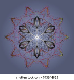 Snowflake isolated on blue, gray and pink colors. Vector illustration. Snowflake Icon. Snowflake Vector illustration.