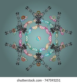Snowflake isolated on blue, gray and white colors. Snowflake Vector illustration. Vector illustration. Snowflake Icon.