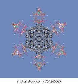 Snowflake isolated on blue, gray and neutral colors. Vector illustration. Vector illustration. Snowflake Icon.