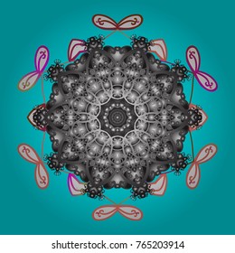 Snowflake isolated on blue, gray and white colors. Vector illustration. Vector illustration. Snowflake Icon.