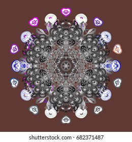 Snowflake isolated on brown background. Snowflake Icon. Snowflake Vector illustration. 