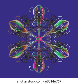 Snowflake isolated on colored background. Snowflake Icon. Snowflake Vector illustration. Vector illustration.