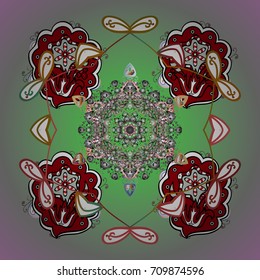 Snowflake isolated on colored background. Snowflake Icon. Snowflake Vector illustration. Vector illustration.