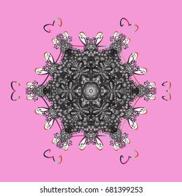 Snowflake isolated on colorful background. Vector illustration. Snowflake Icon. Snowflake Vector illustration.