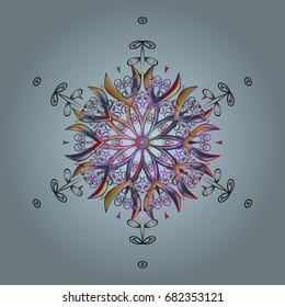 Snowflake isolated on colorful background. Snowflake Icon. Snowflake Vector illustration. Vector illustration.