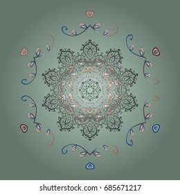 Snowflake isolated on colorful background. Snowflake Icon. Vector illustration.