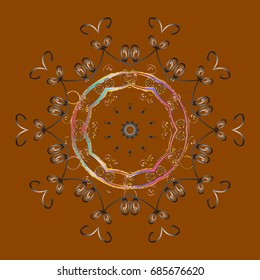 Snowflake isolated on colorful background. Vector illustration.