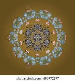 Snowflake isolated on colorful background. Winter mandala. Snowflake Icon. Snowflake Vector illustration.