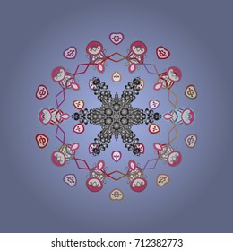 Snowflake isolated on colorful background. Snowflake Icon. Snowflake Vector illustration. Vector illustration.